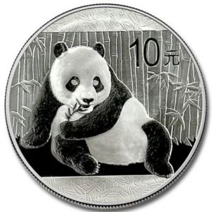 2015 China Silver 1oz Ag.999 30g Panda Coin 10 Yuan UNC